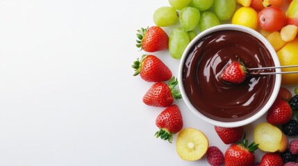 Bright and Cheerful Fruit Dip with Strawberries and Chocolate