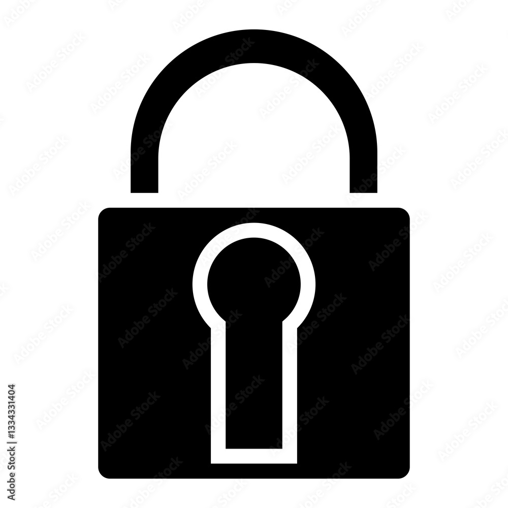 Poster security padlock vector icon