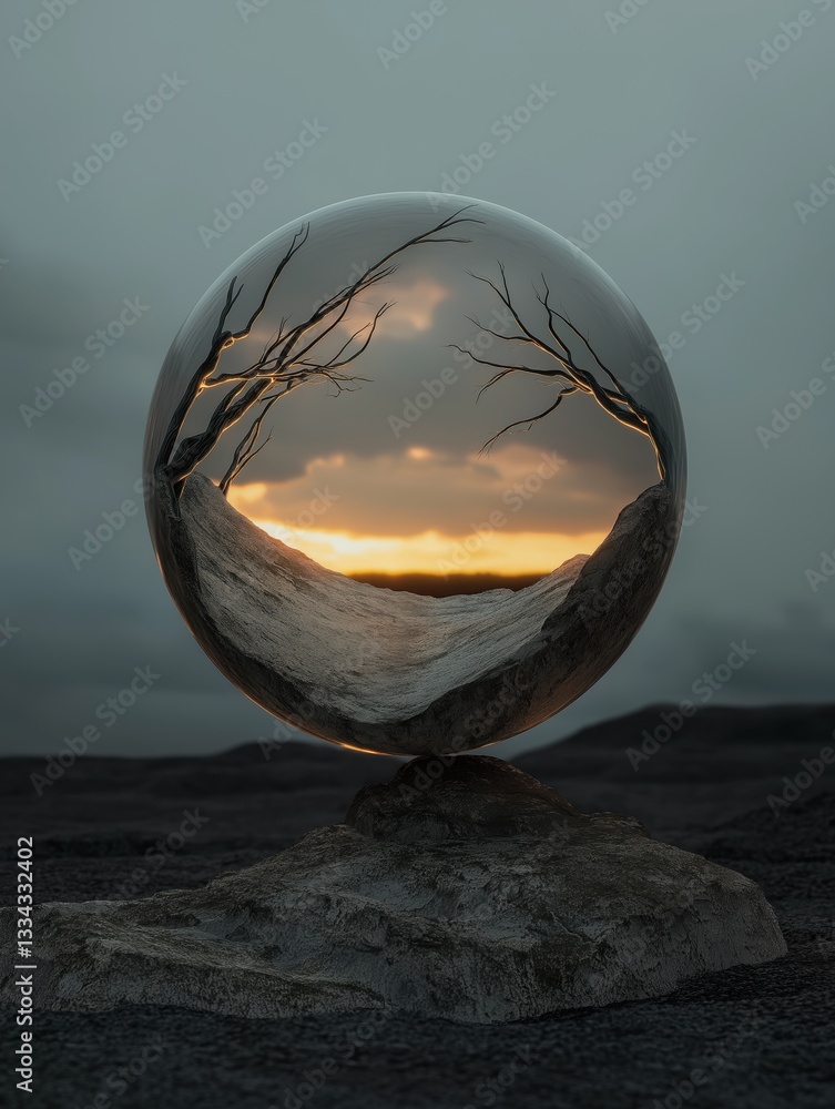 Poster digital art piece that appears to be a sphere or a sculpture. the sphere is spherical in shape and i