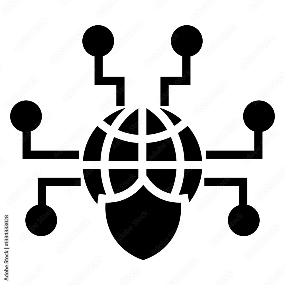 Poster network security vector icon