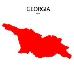 Obraz premium georgia map in red colour and with trasparent background