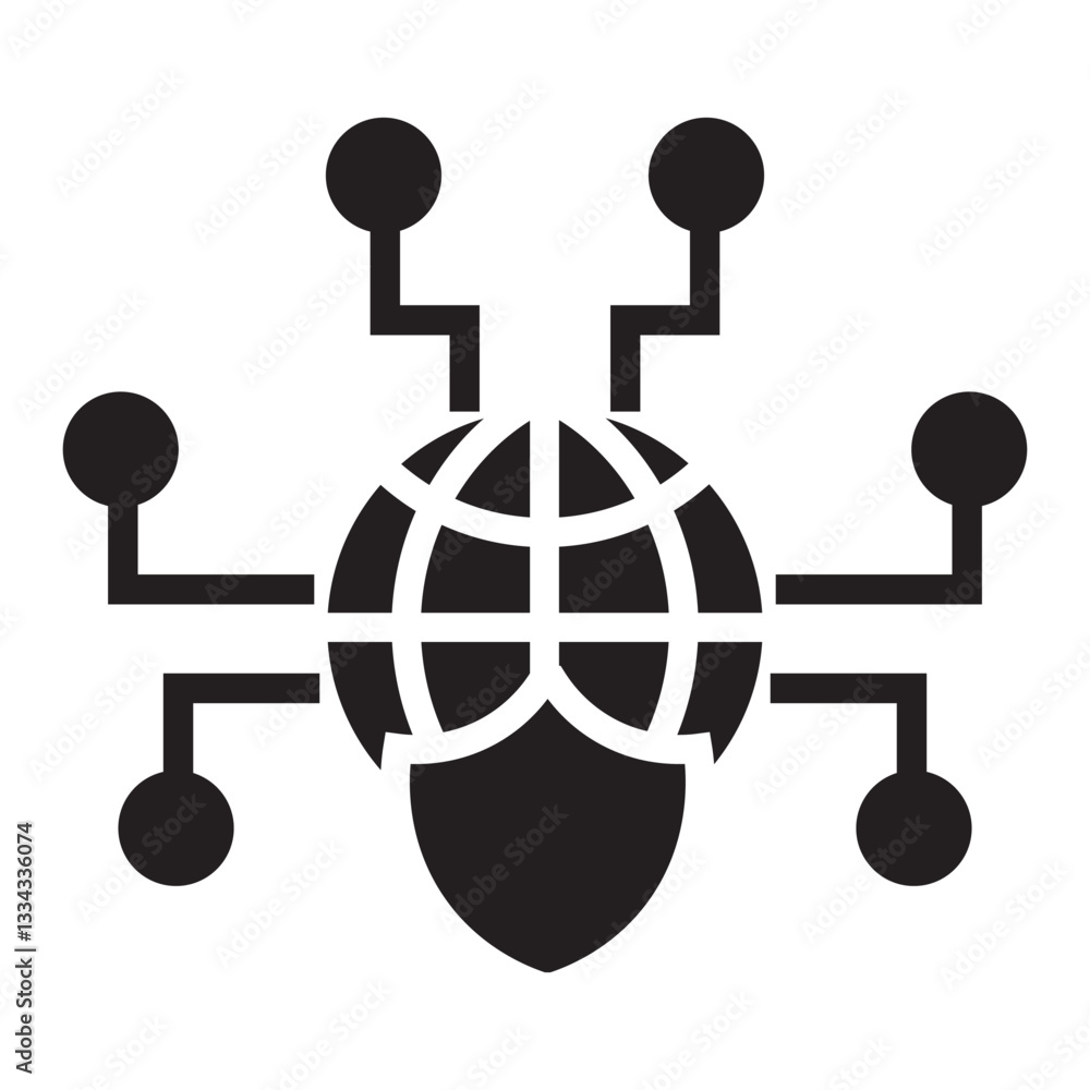Poster network security vector icon