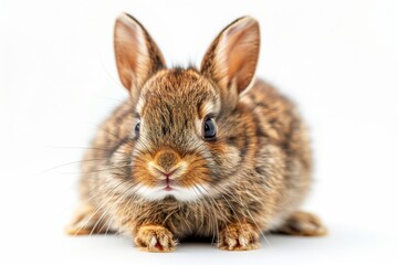 A Captivating Portrait of a Small Brown Rabbit with Large Ears and Whiskers