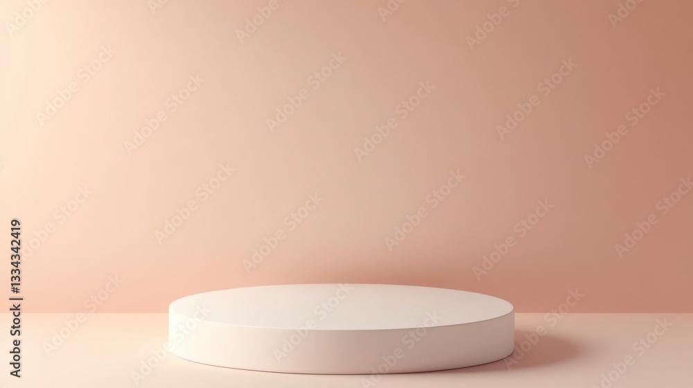 Poster display platform for product showcase with clean minimalist presentation