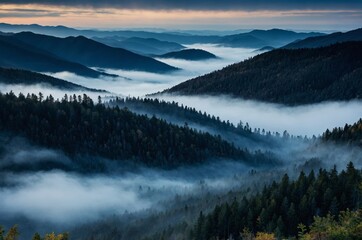 fog over the mountains