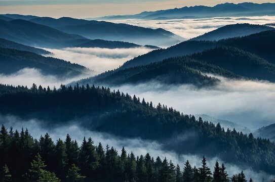 fog over the mountains