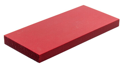 Fototapeta premium Red plastic block isolated on transparent background
