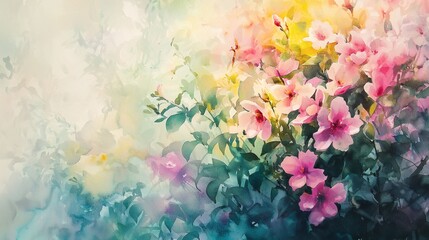 Soft watercolor-inspired liquid blending gentle pastel hues