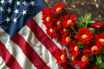 Obraz premium Memorial Day for American Flag Backdrop 