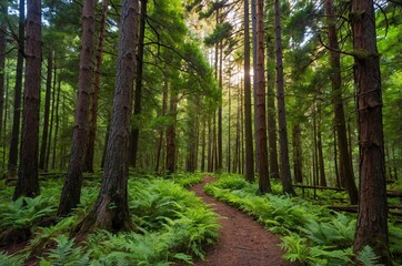 Obraz premium footpath in the woods