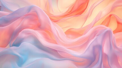 Soft and dreamy pastel liquid with gentle waves of pink, peach, and sky blue