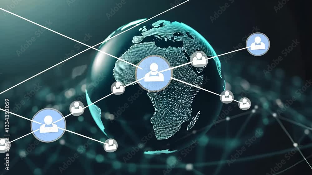 Poster digital network with user avatars