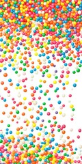 Whimsical Sprinkles Cascade: A Celebration of Colorful Candy Delight on a Bright Background
