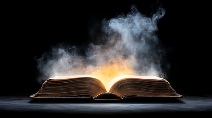 Mystical book revealing secrets in an enigmatic library a fantasy scene of imagination