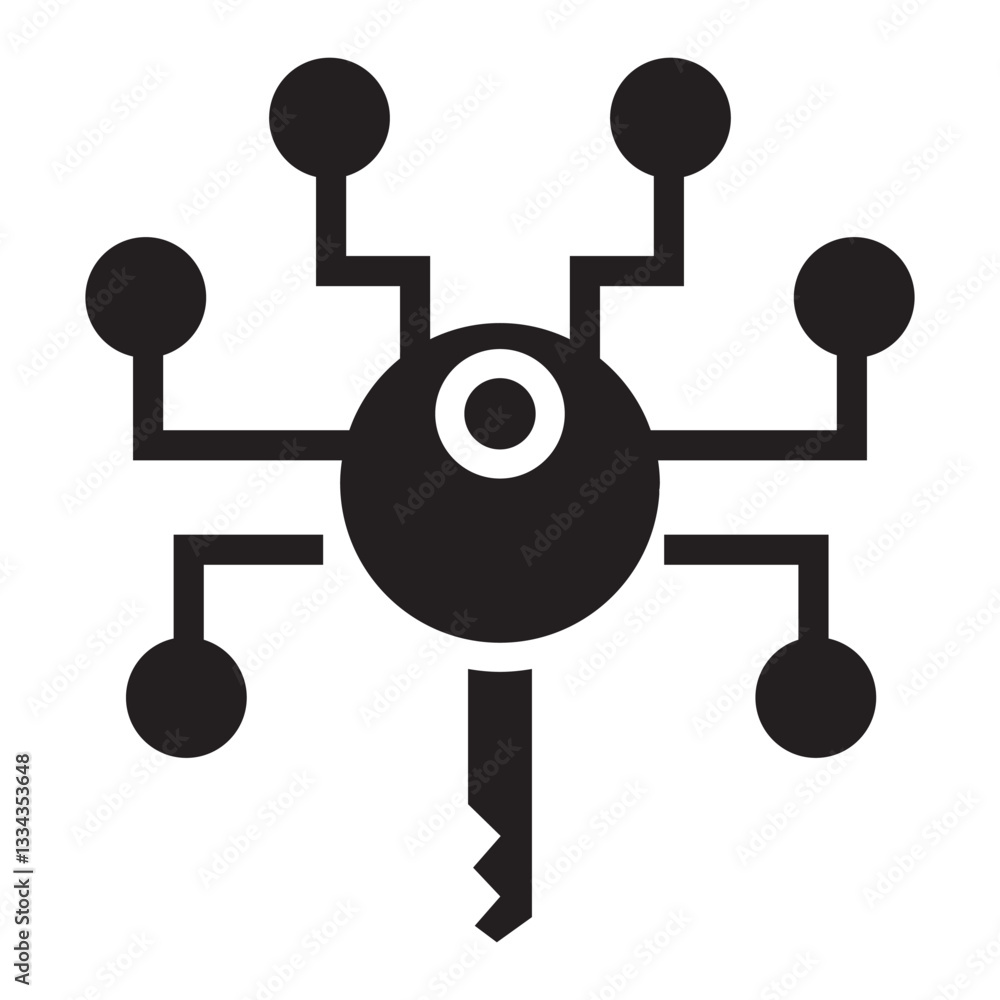 Poster digital key vector icon