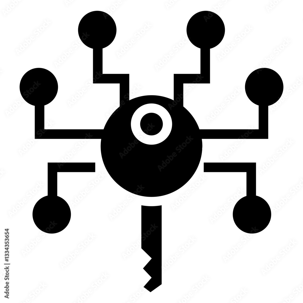 Poster digital key vector icon