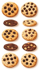 A variety of cookies displayed in an organized grid pattern.
