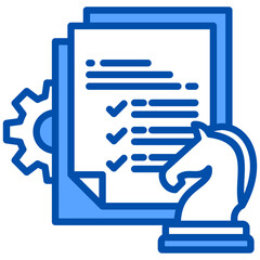 Management Strategy icon in Blue Color Style. Simple Vector Design. Simple Vector Flat Icon