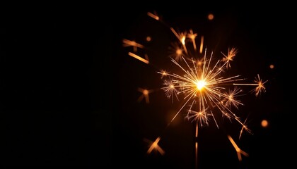 Obraz premium Sparkler glowing brightly in the dark with radiant sparks
