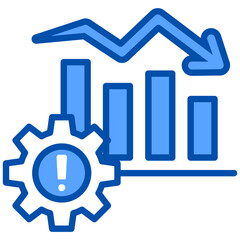 Risk Management Process icon in Blue Color Style. Simple Vector Design. Simple Vector Flat Icon