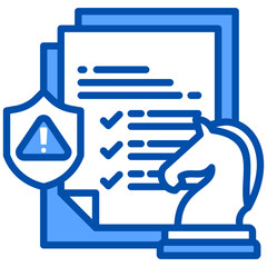 Risk Mitigation Strategies icon in Blue Color Style. Simple Vector Design. Simple Vector Flat Icon
