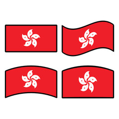 Hong Kong flag wave vector illustration modern simple design
