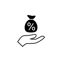 Tax line vector icon. Accounting illustration sign collection. Finance and interest symbol or logo.