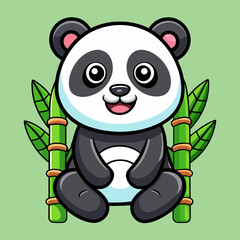 panda and bamboo