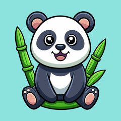 panda with bamboo
