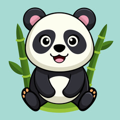 panda with bamboo