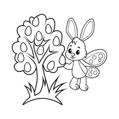 easter bunny with easter eggs