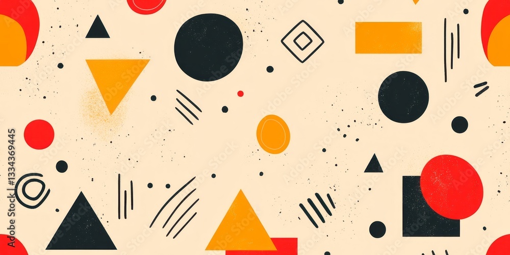Poster abstract geometric pattern consisting of circles triangles and lines