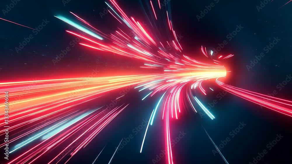 Poster abstract light streaks create an effect of motion and speed.