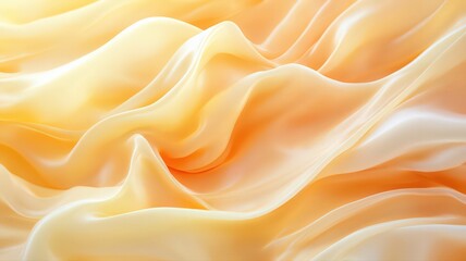 Obraz premium Soft Pastel Yellow and Orange Silk Fabric Draped Luxuriously