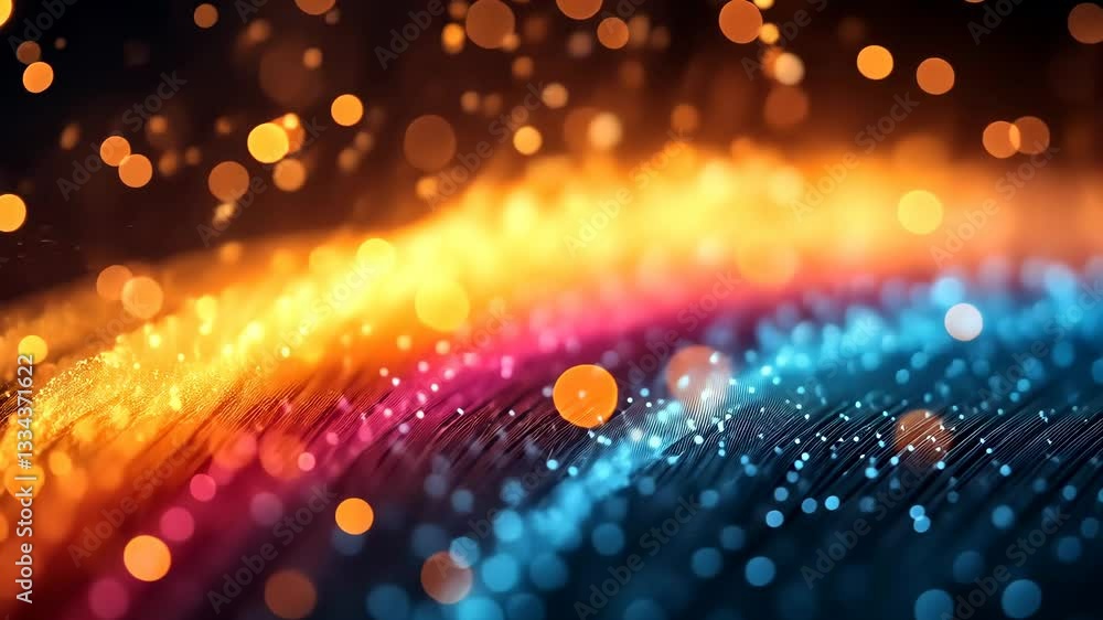 Poster bright neon light lines, paths and flashes create the effect of movement and energy.