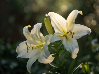Obraz premium Beautiful Lilly Flowers in a Natural outdoor Environment with Clean Lines and Delicate Petals