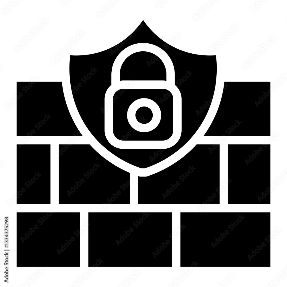 Poster firewall vector icon