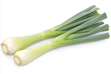fresh leek isolated on white background