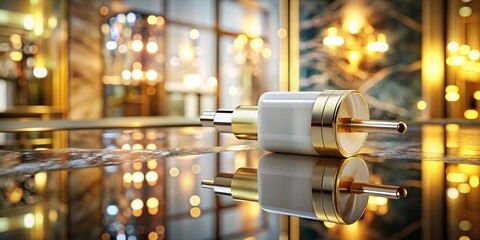 Abstract Gold Marble Adapter Reflection: Fresh Splash Conceptual Stock Photo