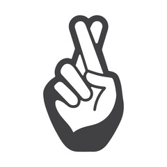 Fingers Crossed Icons Silhouette Vector Illustration