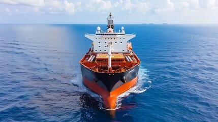 Cargo Ship Navigating the Ocean, A Testament to Global Logistics and Trade