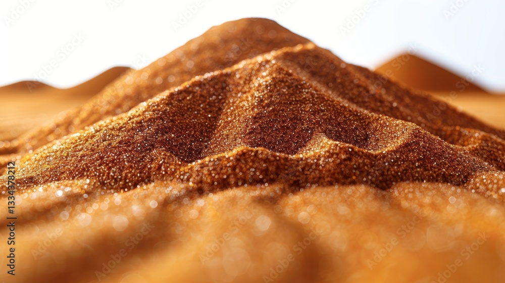 Poster abstract close-up of golden sand dunes texture creating a warm desert landscape with bokeh effect