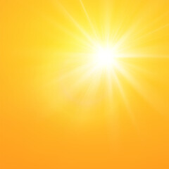 Obraz premium Abstract sunny sky. Bright and warm light.Sunny orange summer background 