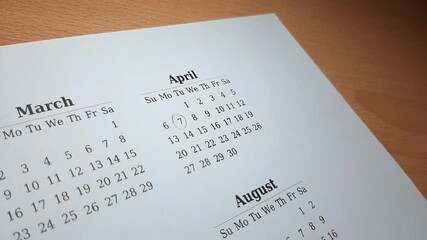 marking April 7 date on the calendar