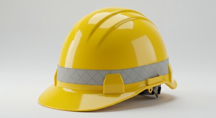 Fototapeta premium Yellow Hard Hat Isolated on White Background Safety Construction Gear