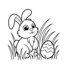 easter bunny with eggs