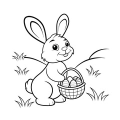 easter bunny with easter eggs