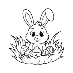 easter bunny with eggs