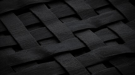 Fototapeta premium A close-up image of a black woven fabric.