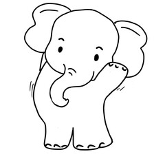 Elephant hand drawn 